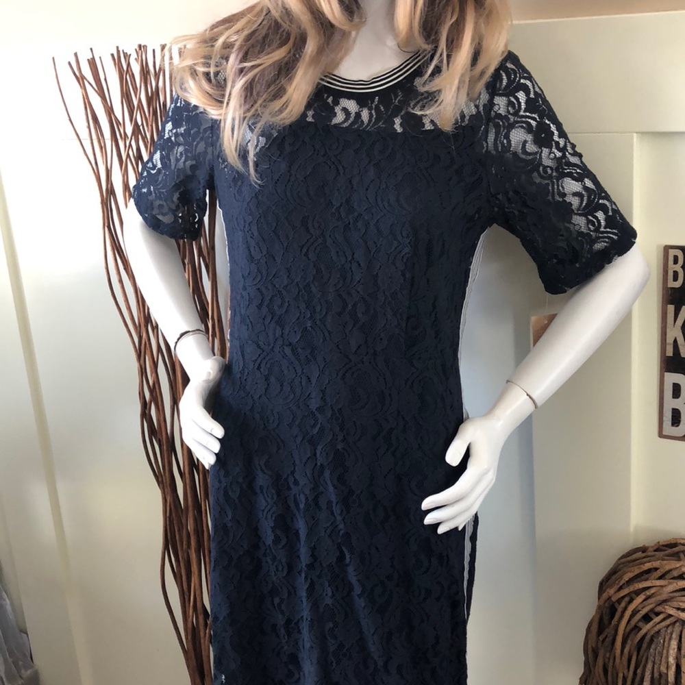 Hope & Harlow 2 piece Lace Dress W/Striped side